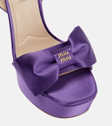 Miu Miu Satin platform sandals | Thumbnail 3 Miu Miu Satin platform sandals | Thumbnail 3