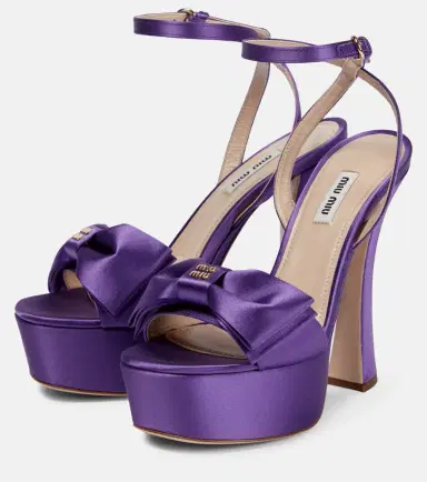 Miu Miu Satin platform sandals | Thumbnail 4 Miu Miu Satin platform sandals | Thumbnail 4