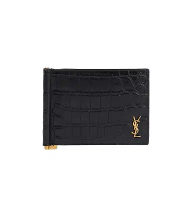 Saint Laurent Cassandre croc-effect leather wallet | Thumbnail 1