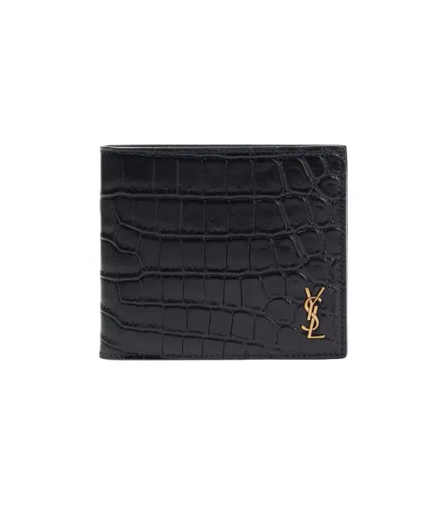 East/West croc-effect bifold wallet