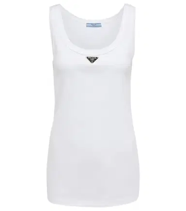Prada Logo cotton tank top | Thumbnail 1