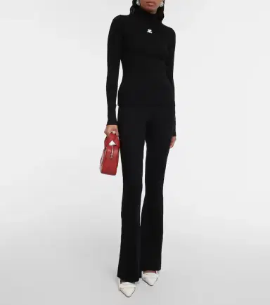 Courreges Courrèges Logo ribbed-knit turtleneck sweater | Thumbnail 3