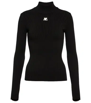 Courreges Courrèges Logo ribbed-knit turtleneck sweater | Thumbnail 1