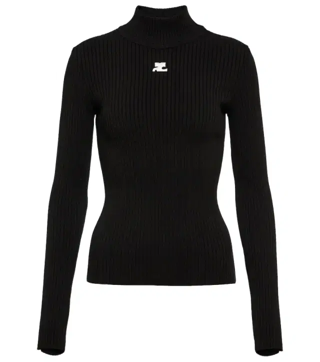 Courreges Courrèges Logo ribbed-knit turtleneck sweater