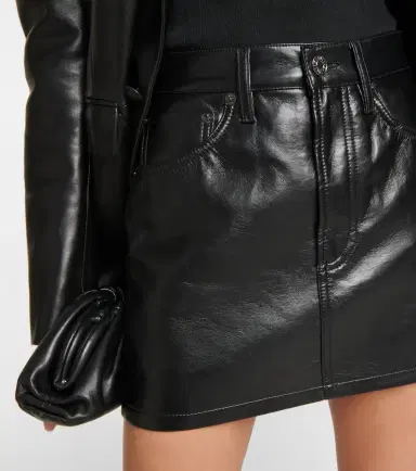 Agolde Faux-leather miniskirt | Thumbnail 2