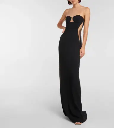 Stella McCartney Mesh-paneled crêpe gown | Thumbnail 2