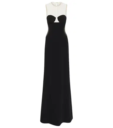 Stella McCartney Mesh-paneled crêpe gown | Thumbnail 1