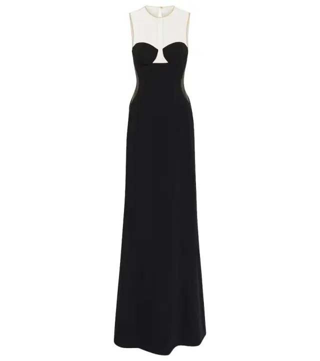 Stella McCartney Mesh-paneled crêpe gown