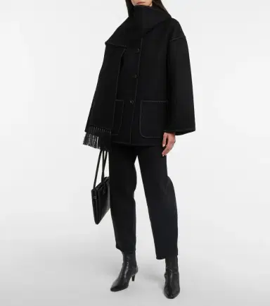TOTEME Embroidered wool-blend scarf jacket | Thumbnail 3 TOTEME Embroidered wool-blend scarf jacket | Thumbnail 3