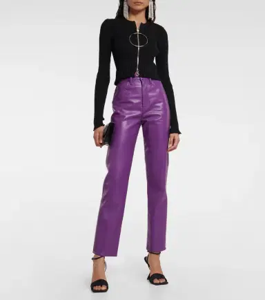 Agolde 90s Pinch high-rise faux leather pants | Thumbnail 3