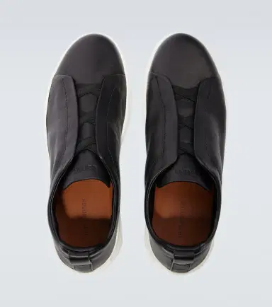 Zegna Triple Stitch leather sneakers | Thumbnail 4