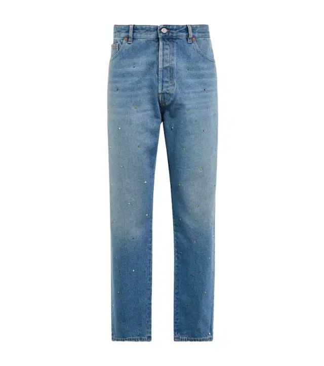 Valentino Rockstud cotton denim jeans
