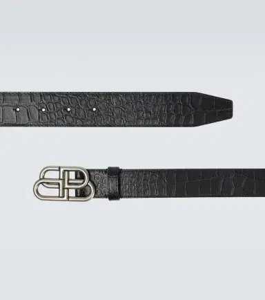 Balenciaga BB Large croc-effect leather belt | Thumbnail 2