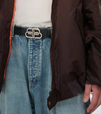 Balenciaga BB Large croc-effect leather belt | Thumbnail 4