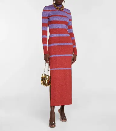 Rabanne Striped metallic knit maxi dress | Thumbnail 4