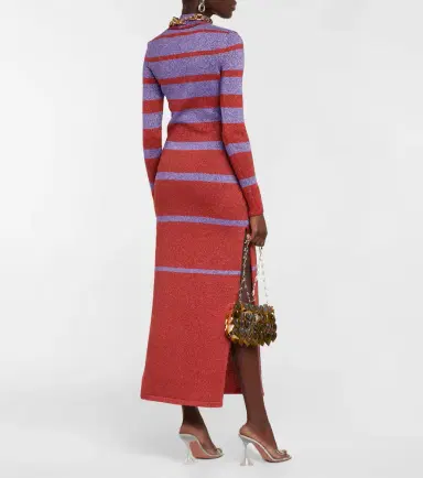 Rabanne Striped metallic knit maxi dress | Thumbnail 5