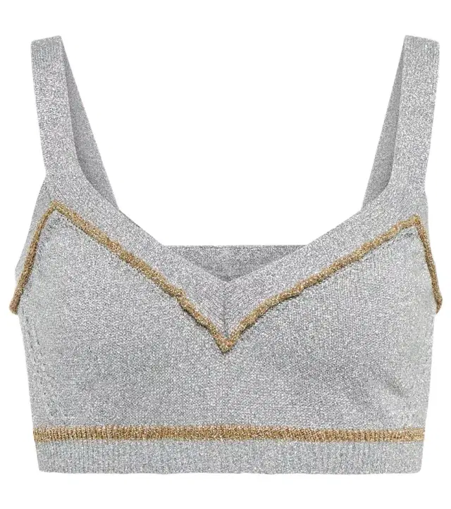 Rabanne Metallic knit crop top