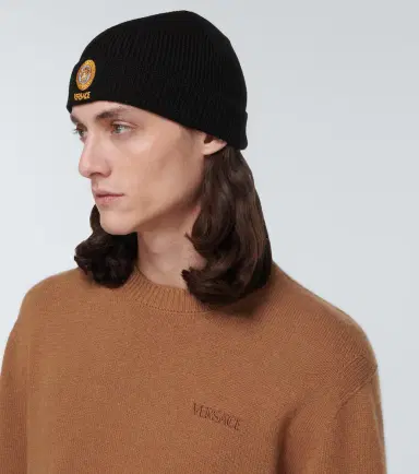 Versace Medusa embroidered wool beanie | Thumbnail 3
