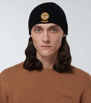 Versace Medusa embroidered wool beanie | Thumbnail 4