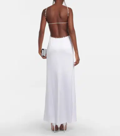 Galvan Bridal Pearled Cove cutout gown | Thumbnail 3