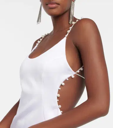 Galvan Bridal Pearled Cove cutout gown | Thumbnail 4