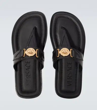 Versace Medusa leather thong sandals | Thumbnail 5