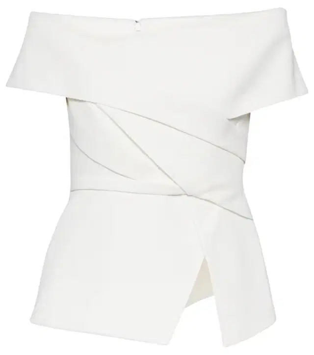 Safiyaa Bridal Eimear off-shoulder crêpe top