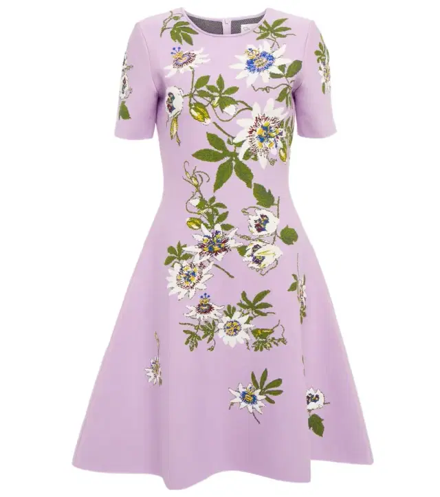 Oscar de la Renta Floral jacquard knit minidress