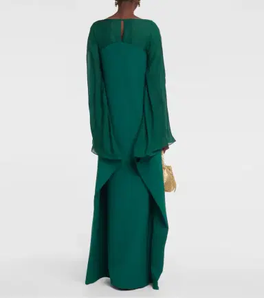 Safiyaa Silk-trimmed kaftan | Thumbnail 2