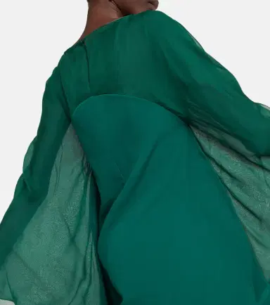 Safiyaa Silk-trimmed kaftan | Thumbnail 5