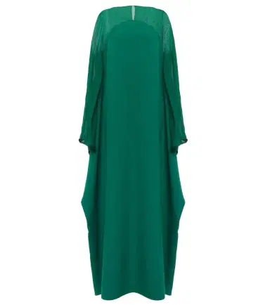 Safiyaa Silk-trimmed kaftan | Thumbnail 1