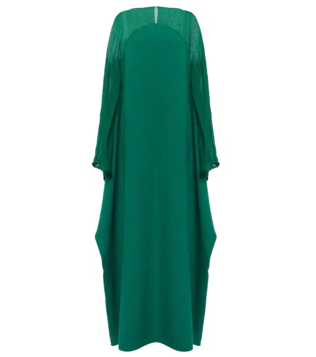 Safiyaa Silk-trimmed kaftan