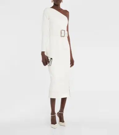 Safiyaa Asymmetrical crêpe midi dress | Thumbnail 2