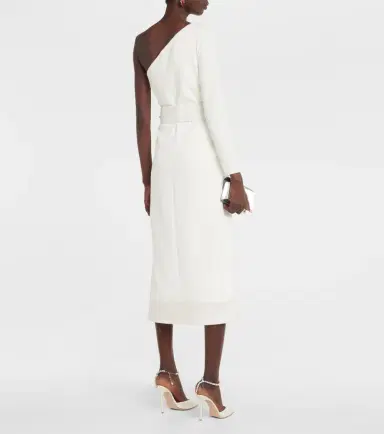 Safiyaa Asymmetrical crêpe midi dress | Thumbnail 4