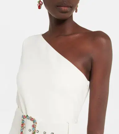 Safiyaa Asymmetrical crêpe midi dress | Thumbnail 6