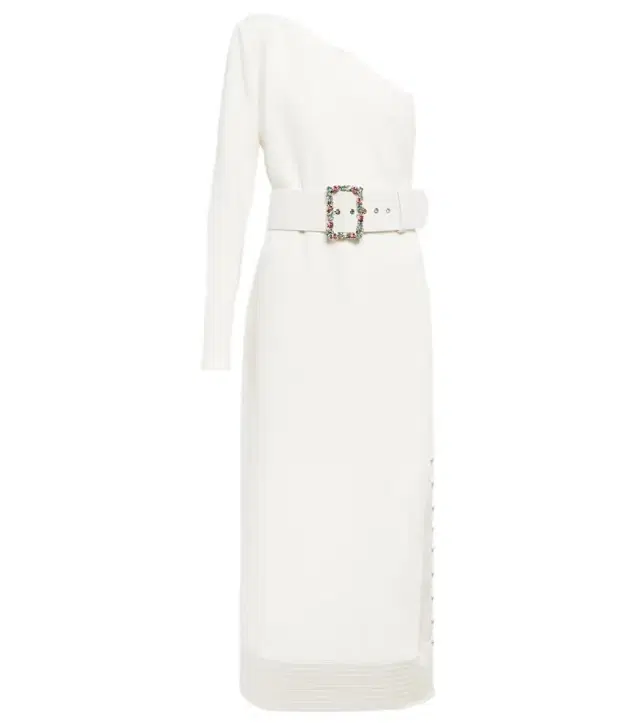Safiyaa Asymmetrical crêpe midi dress