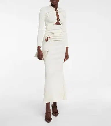 Christopher Esber Distort cutout high-waisted midi skirt | Thumbnail 4