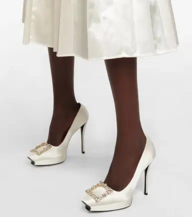 Roger Vivier Flower Strass satin platform pumps | Thumbnail 2