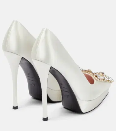 Roger Vivier Flower Strass satin platform pumps | Thumbnail 4
