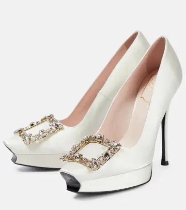 Roger Vivier Flower Strass satin platform pumps | Thumbnail 5