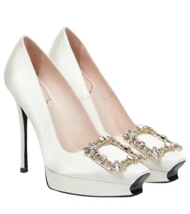 Roger Vivier Flower Strass satin platform pumps | Thumbnail 1
