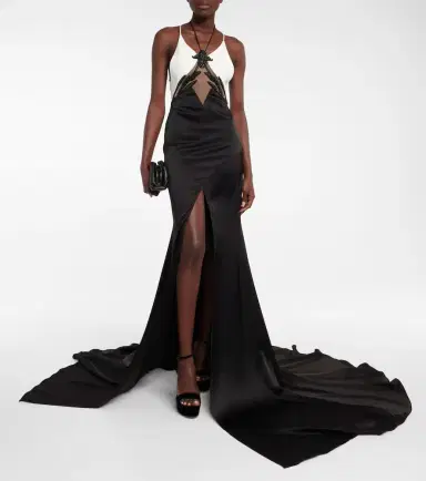David Koma Embellished cady and satin gown | Thumbnail 3 David Koma Embellished cady and satin gown | Thumbnail 3