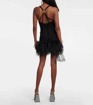 The Attico Fujiko feather-trimmed minidress | Thumbnail 5