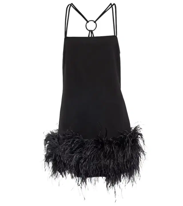 The Attico Fujiko feather-trimmed minidress