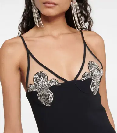 David Koma Mesh-panel embellished minidress | Thumbnail 4 David Koma Mesh-panel embellished minidress | Thumbnail 4