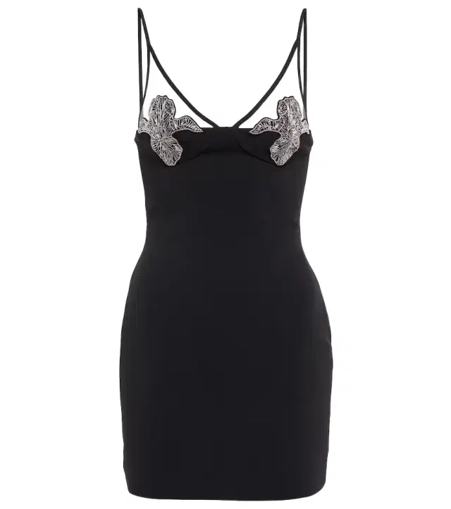 David Koma Mesh-panel embellished minidress