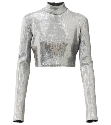 David Koma Sequined mockneck crop top | Thumbnail 1