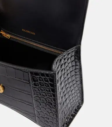 Balenciaga Hourglass Small croc-effect leather crossbody bag | Thumbnail 3