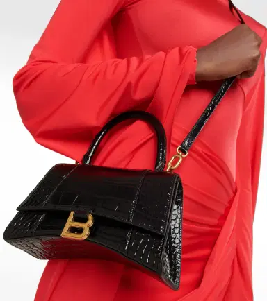 Balenciaga Hourglass Small croc-effect leather crossbody bag | Thumbnail 5