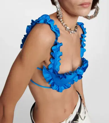 The Attico Glory ruffled satin bralette | Thumbnail 2
